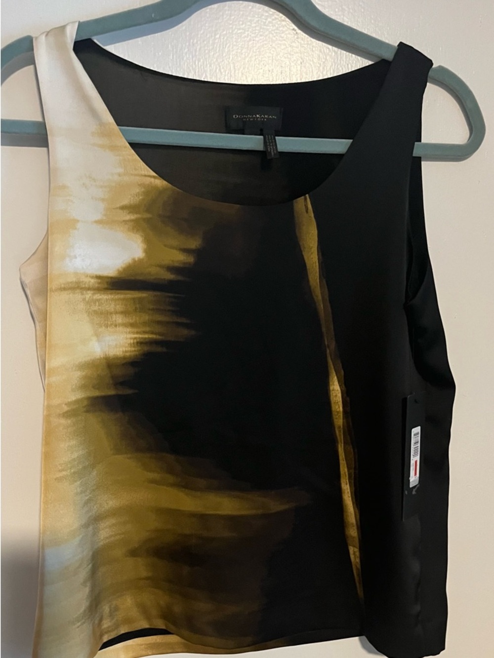Donna Karan Black, Gold & White Sleeveless Printed Camisole